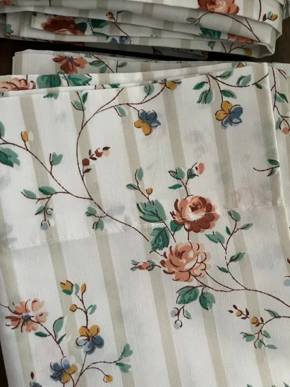 Vintage 1980s JCPenney Susan Cottagecore Roses Full/Queen Flat Sheet Pillowcases